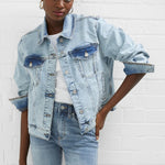 Load image into Gallery viewer, French Connection Denim Stretch Trucker Jacket - Bleached Out
